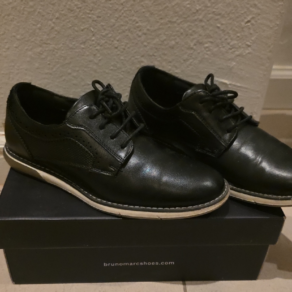 Bruno Marc Kids' Classic Black Dress Shoes